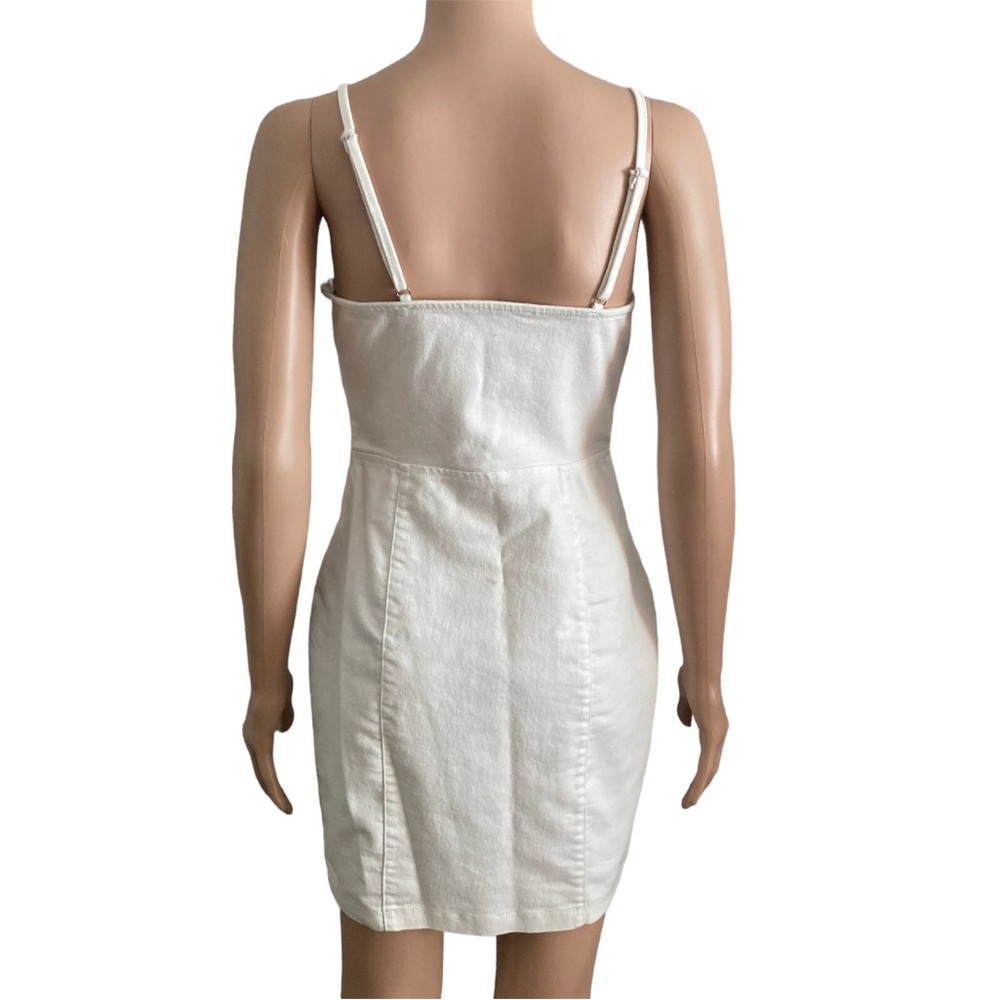 Blashe button down white pencil dress small sleeveless straps (bin GG54) - Picture 2 of 10